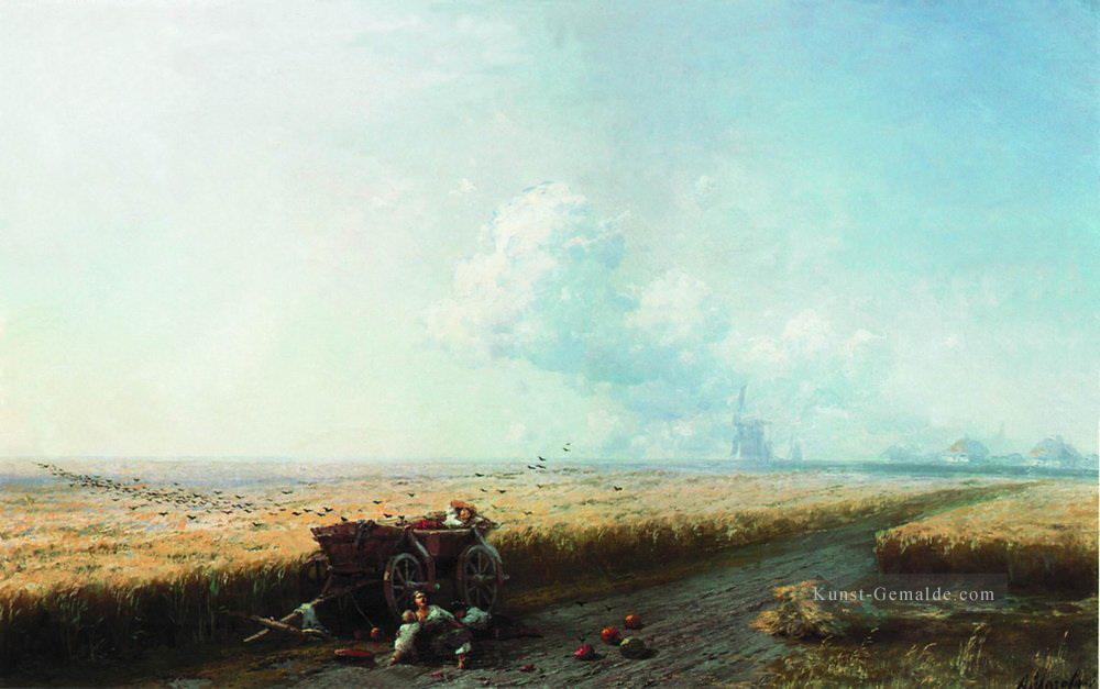 während der Ernte in der Ukraine 1883 Verspielt Ivan Aiwasowski russisch Ölgemälde